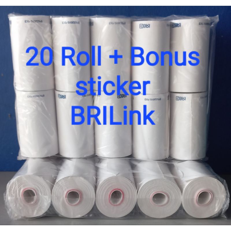 

kertas thermal /kertas edc.20 roll logo bri cocok buat edc,printer bluetooth tebal