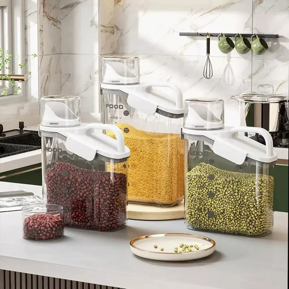 Tempat Minyak 2 Liter Penyimpanan Beras Snack Jumbo Transparan Include Dus Tebal Tempat Sereal