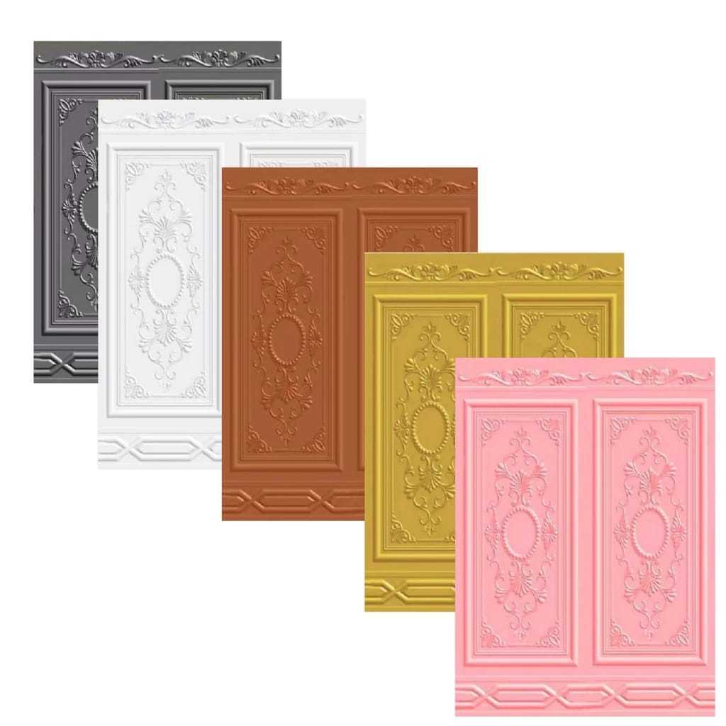 Wallpaper Dinding 3D Foam Wallfoam Brick Foam Motif Pintu Jati