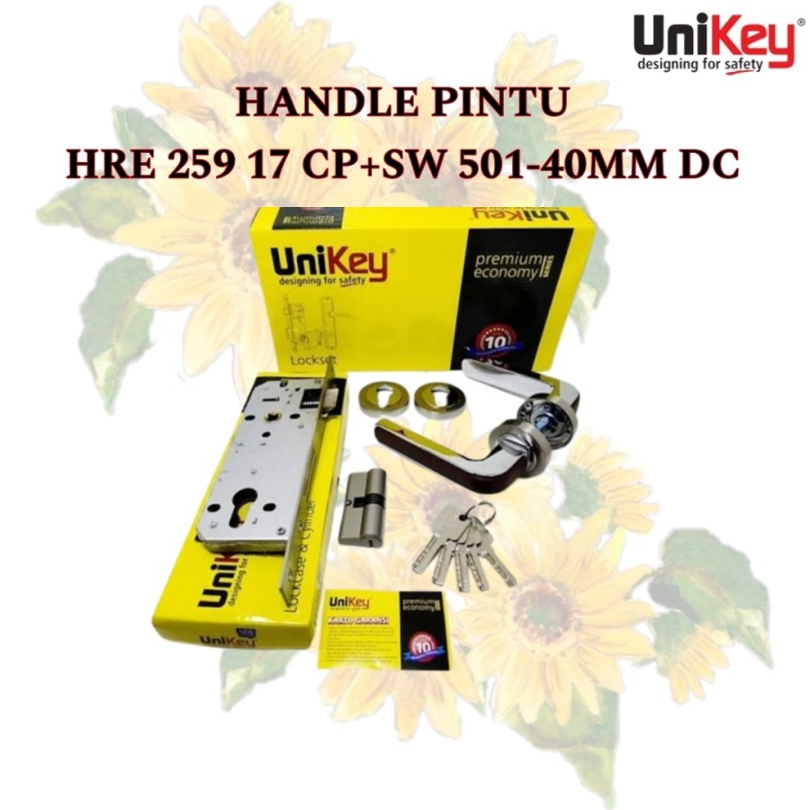 Unikey Handle Pintu HRE 259.17 WOOD Gagang Pintu Set HRE 259.18 WOOD Kunci Pintu Rumah Set Unikey