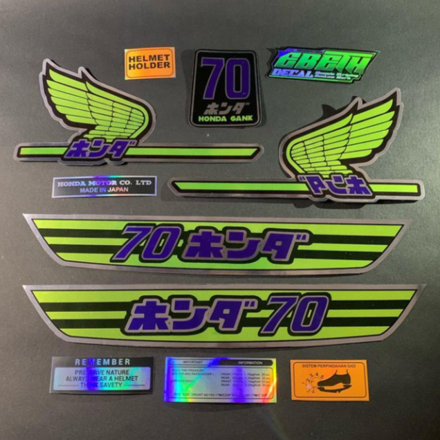 EBETHDECAL Striping Motor Honda C70 (ED012) Silver Kanji