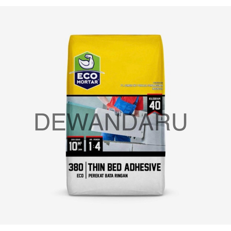 Semen Mortar Instan ECO 380 Perekat Bata Ringan