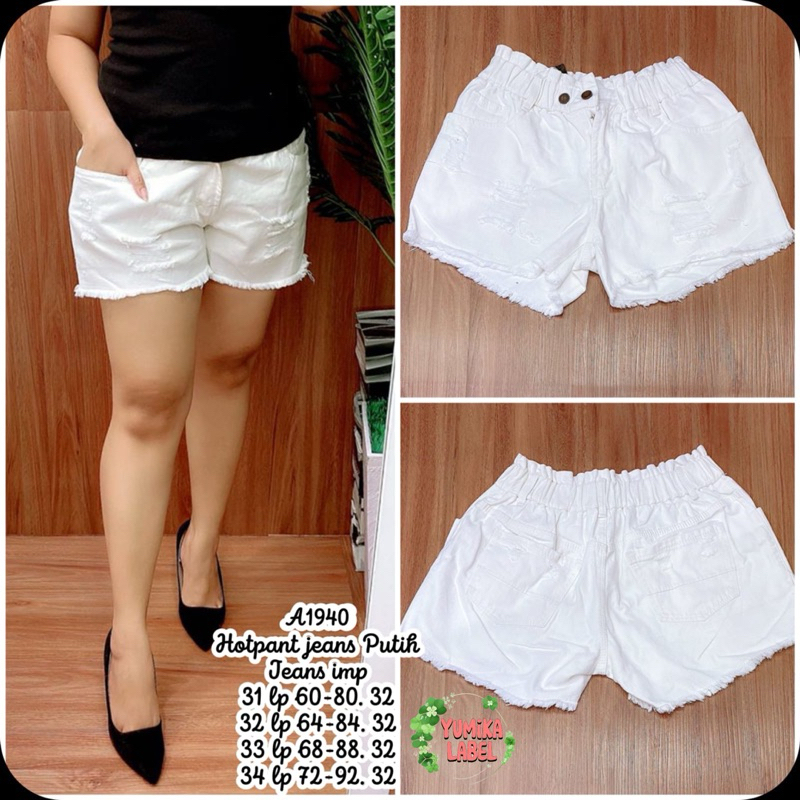 Hotpant Jeans wanita / Celana Pendek wanita Putih