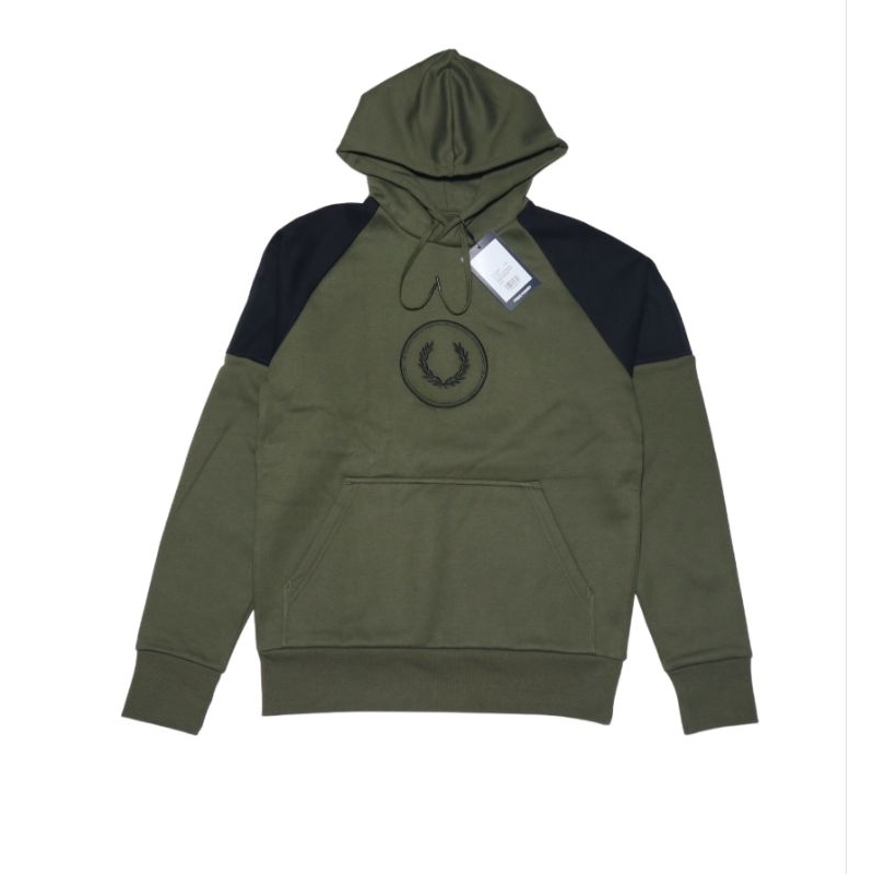 Fred Perry Circle Branding Hoodie Uniform Green Original