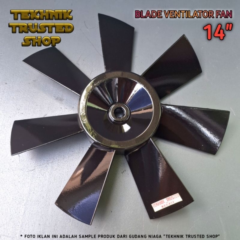 Blade ventilator axial fan 14" Baling kipas aluminium casting HITAM