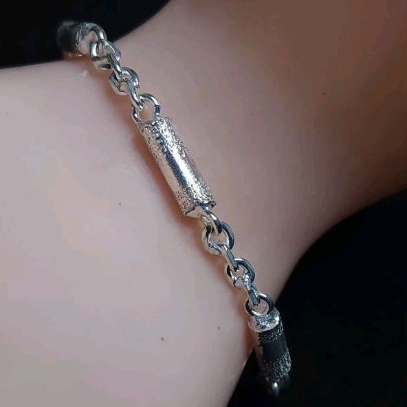 Gelang Lapis Perak Nori Bambu / Aksesoris Perhiasan Gelang