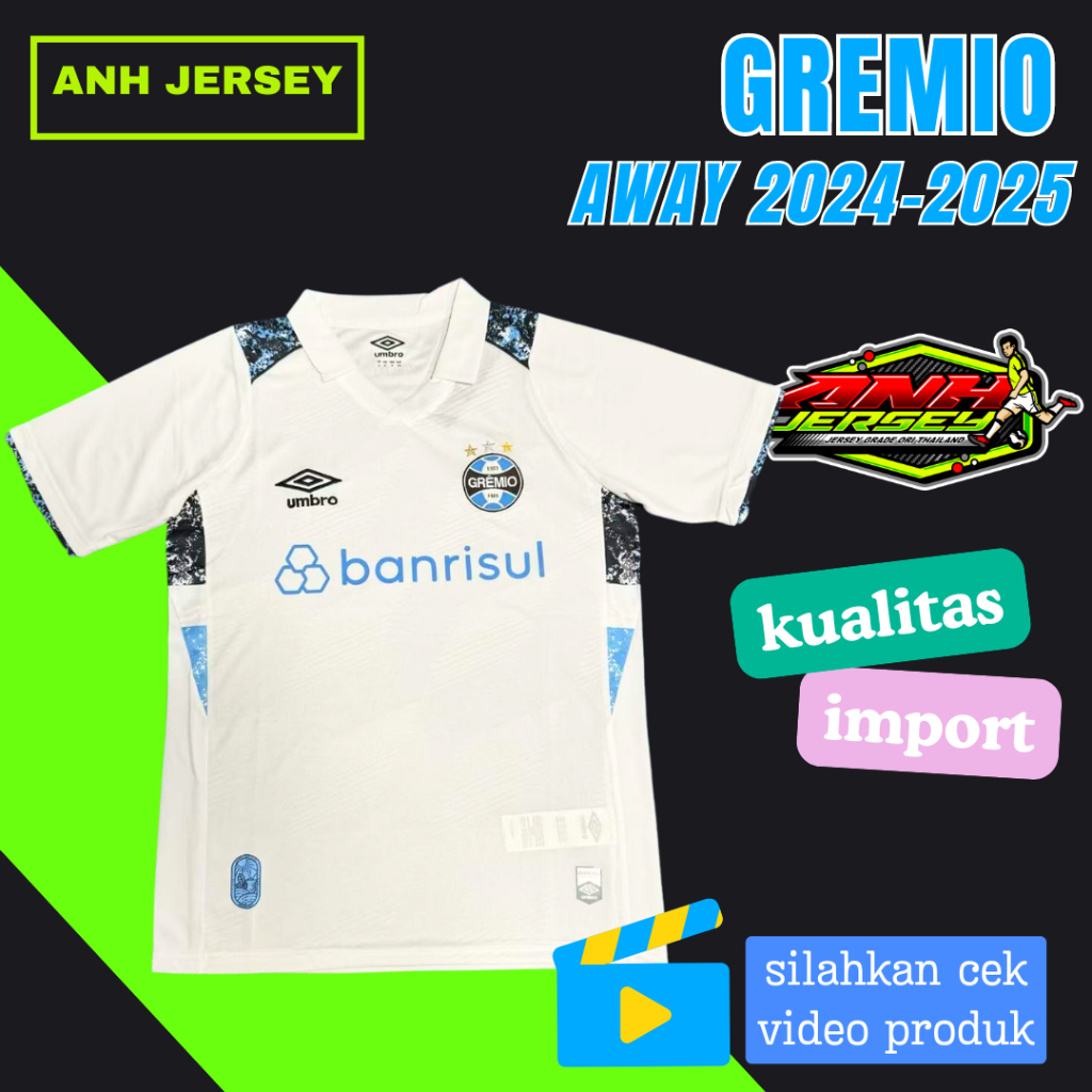 (GREMIO) AWAY JERSEY BAJU BOLA/MUSIM 2024 2025/KUALITAS IMPORT