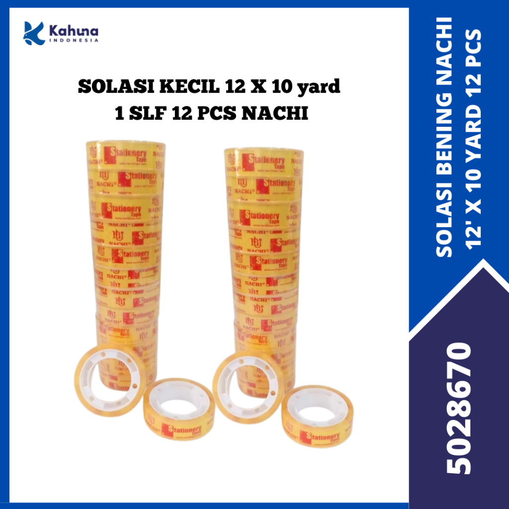 

ISOLASI KECIL BENING (1 SLOP 12pcs) ukuran 12mm x 10m NACHI [5028670]