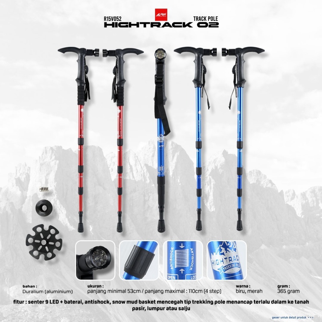 Trekking Pole/Tongkat Hiking Hightrack 02 Arei Outdoogear