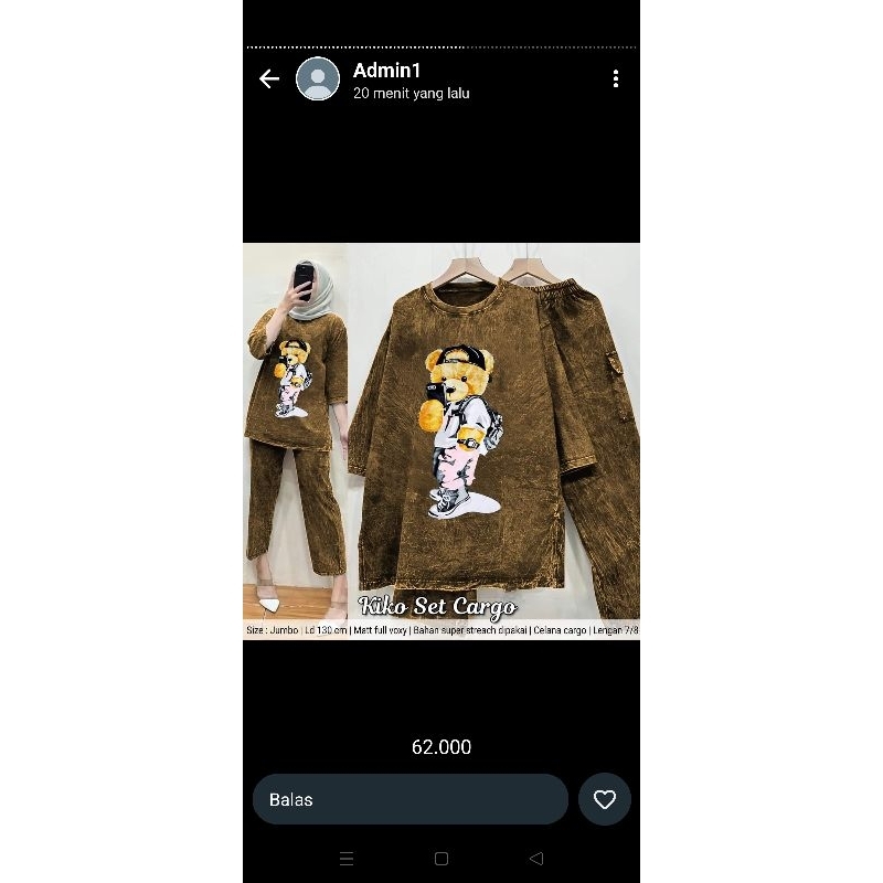 setelan wanita PP Mickey babyterry import jumbo