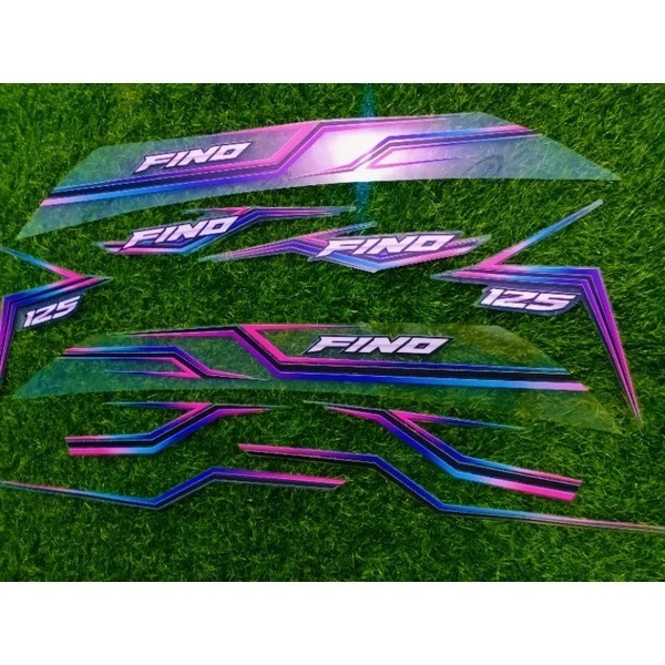 STRIPING TRANSPARAN FINO 125 FI FINO 125 KARBU LIS DESAIN SIMPLE RAINBOW - SFIN-UV