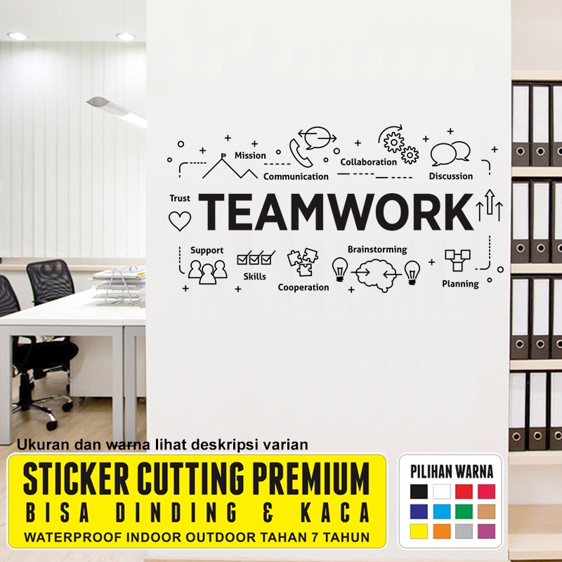 Stiker Dinding Kantor Quotes Motivasi Teamwork Cutting Sticker Kaca Ruang Kerja Team Work