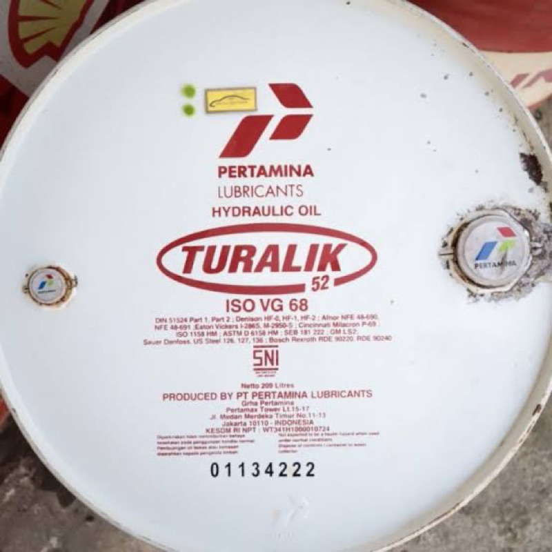 Oli Hidrolik Pertamina Turalik 52 (Harga Per Liter)