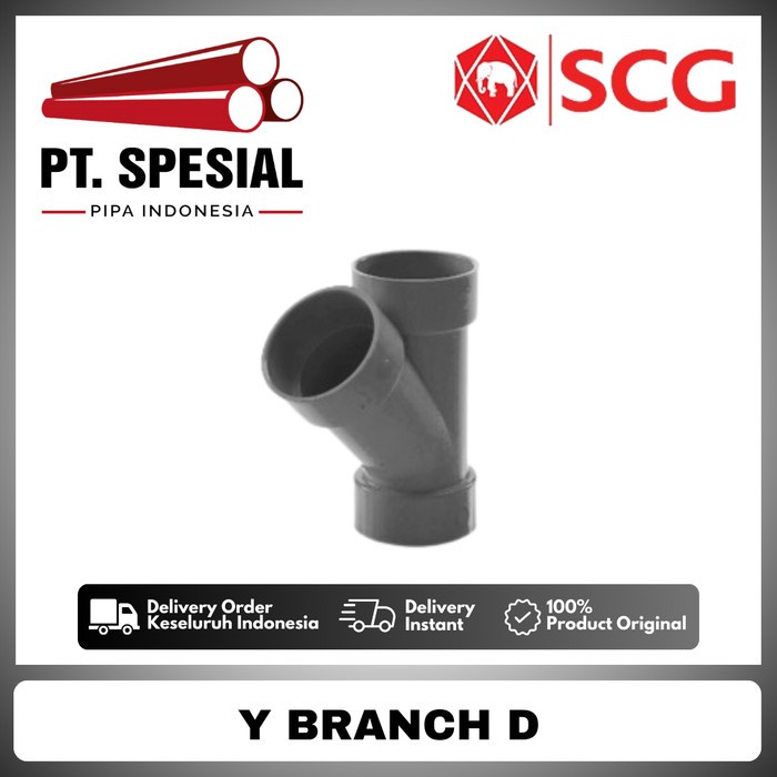 Tee Y PVC D SCG / Vlok Tee Y PVC / Y-Branch PVC / Y Branch SCG - 12