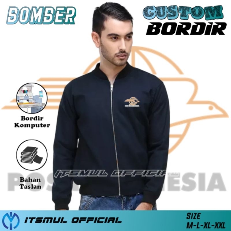 Jaket Pos Indonesia Jaket Bomber Pos Indonesia Bordir