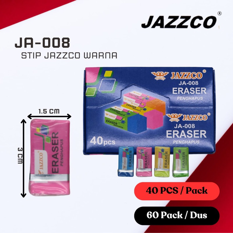 

1pack(40pcs) Jazzco penghapus Warna warni // Penghapus murah // penghapus unik
