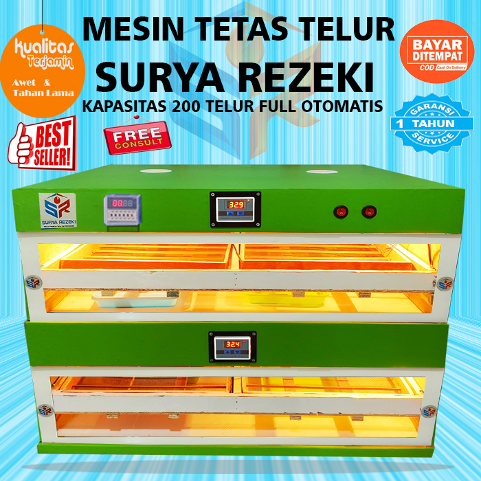 Mesin tetas telur full otomatis penetas telur otomatis kapasitas 200 telur