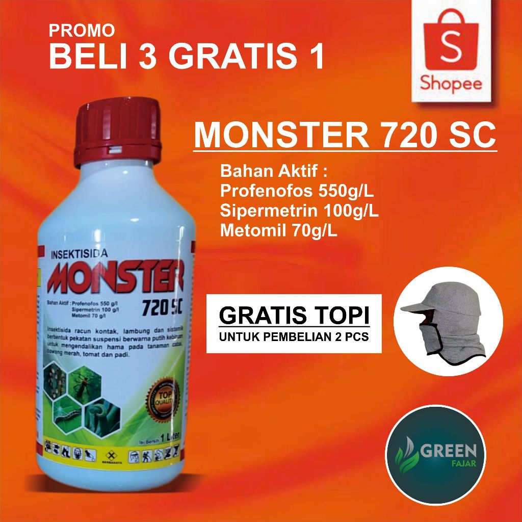 MONSTER 720SC 500ML INSEKTISIDA bahan aktif/PROFENOFOS/SIPERMETRIN/