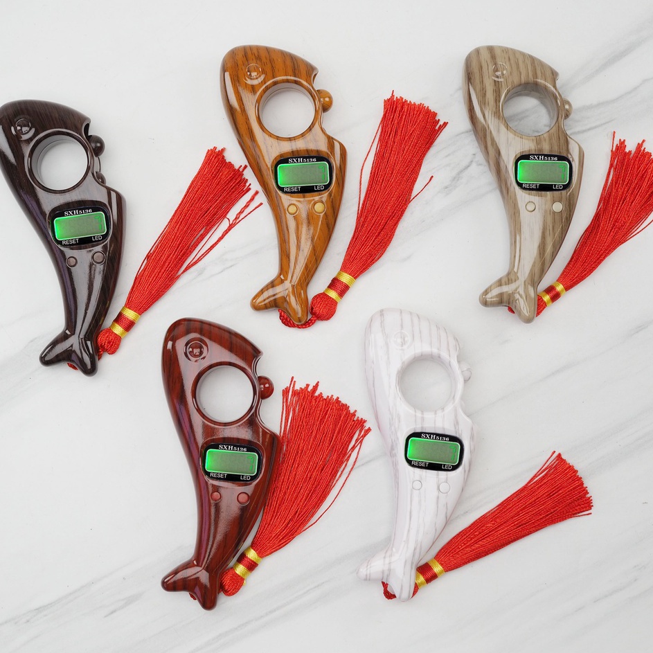 SPONTAN tasbih digital model kayu led untuk dzikir alat hitung sholat premium