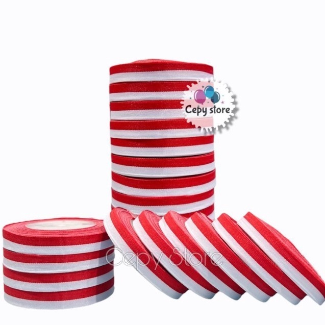 

1 ROLL Pita Satin Merah Putih 5 Inch Pita Merah Putih 127 Cm