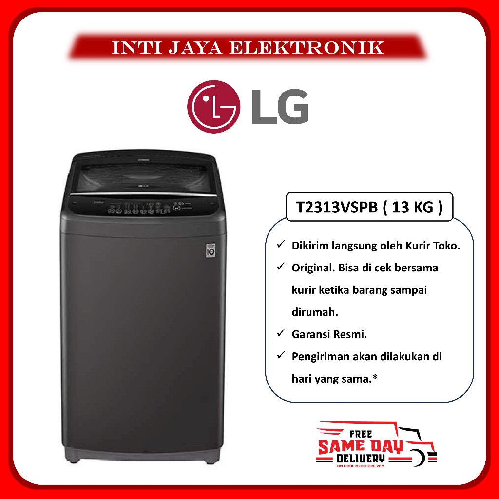MESIN CUCI LG 13 KG INVERTER TOP LOADING - 13 KG T2313VSPB