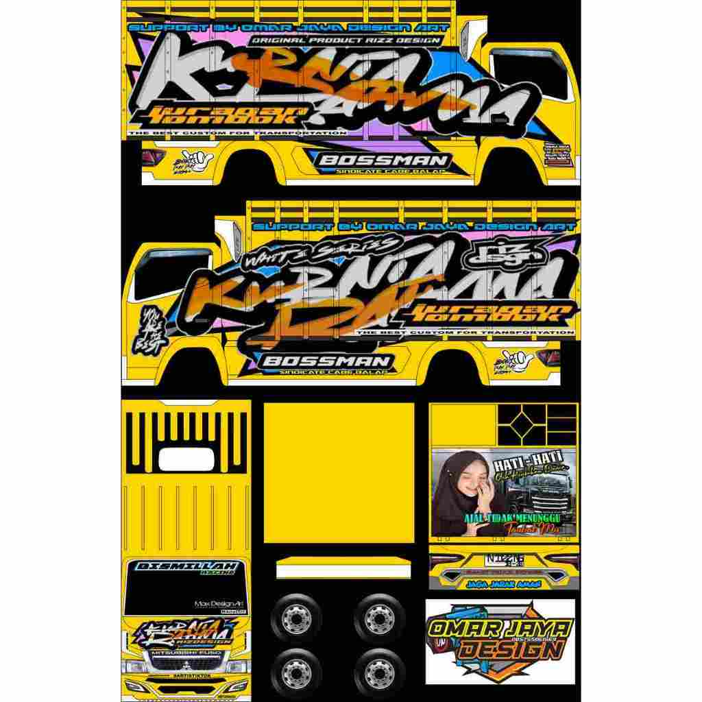 STIKER MINIATUR TRUK OLENG KURNIA