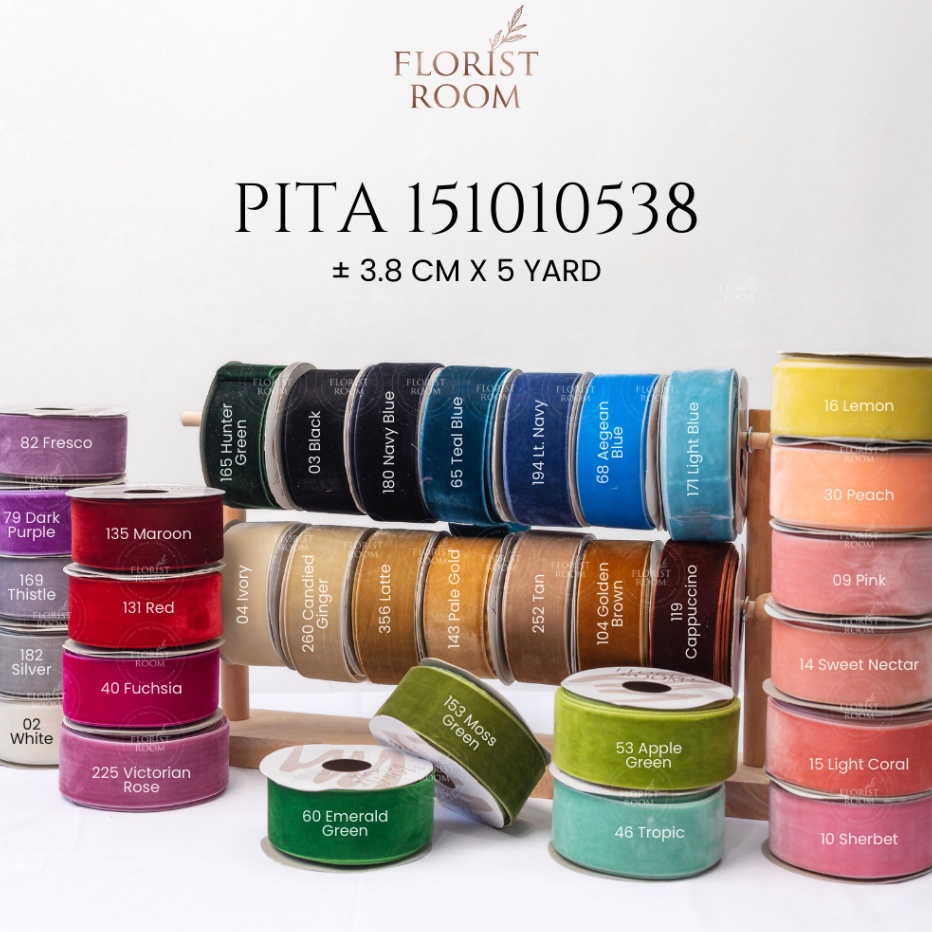 

MURAH BERKULITAS Pita 1511538 38cm x 5yard Velvet Ribbon Beludru