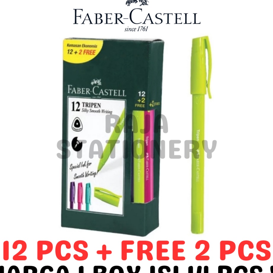 

TERJAMIN FABER CASTELL BALL PEN TRIPEN 7MM BOLPEN PEN PENA FABER TRIPEN BOX