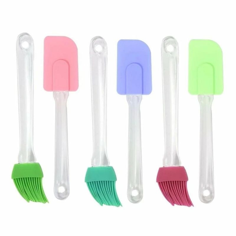 KUAS KUE SILICON / SET SPATULA + KUAS SILICON BESAR 2IN1