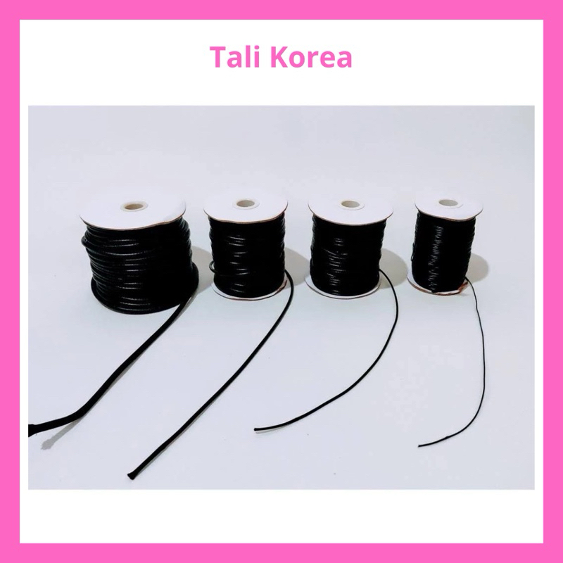 Tali Gelang Korea Wax Cord - Hitam / Tali Korea 1.5mm 2mm
