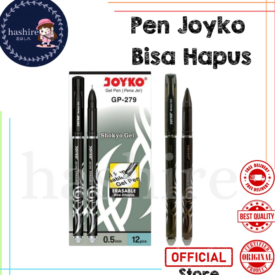 

CEPAT Pulpen Shokyo Gel GP279 Erasable Hitam 1pak12pcs