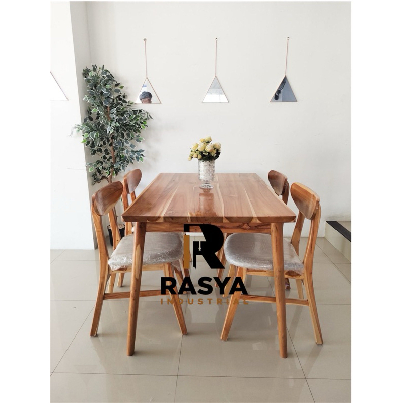 Meja Makan Kayu Jati Furniture Tahan Kuat Meja Makan Simple Jati Jepara