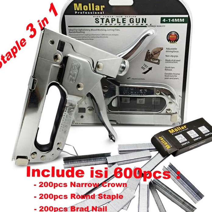 

SERU Tacker Alat Staples dan Paku Tembak 3in1 Staple Mollar 414mm