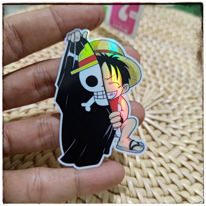 

sticker #123, sticker one piece helogram, luffi, anime one piece