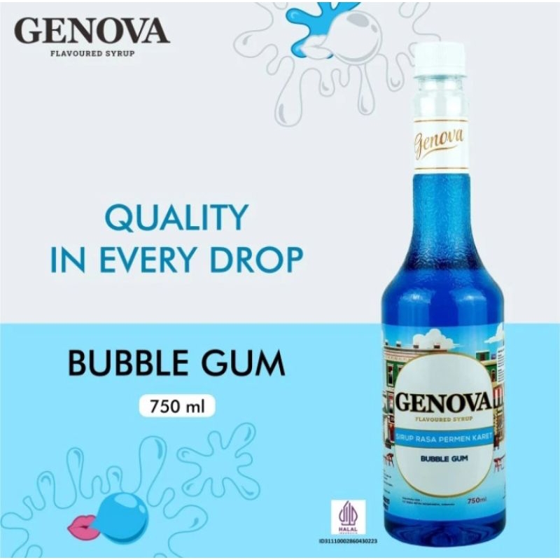 

Bubble Gum Syrup Merk Genova 750 ml - Sirup genova rasa bubble gum - Premium Syrup