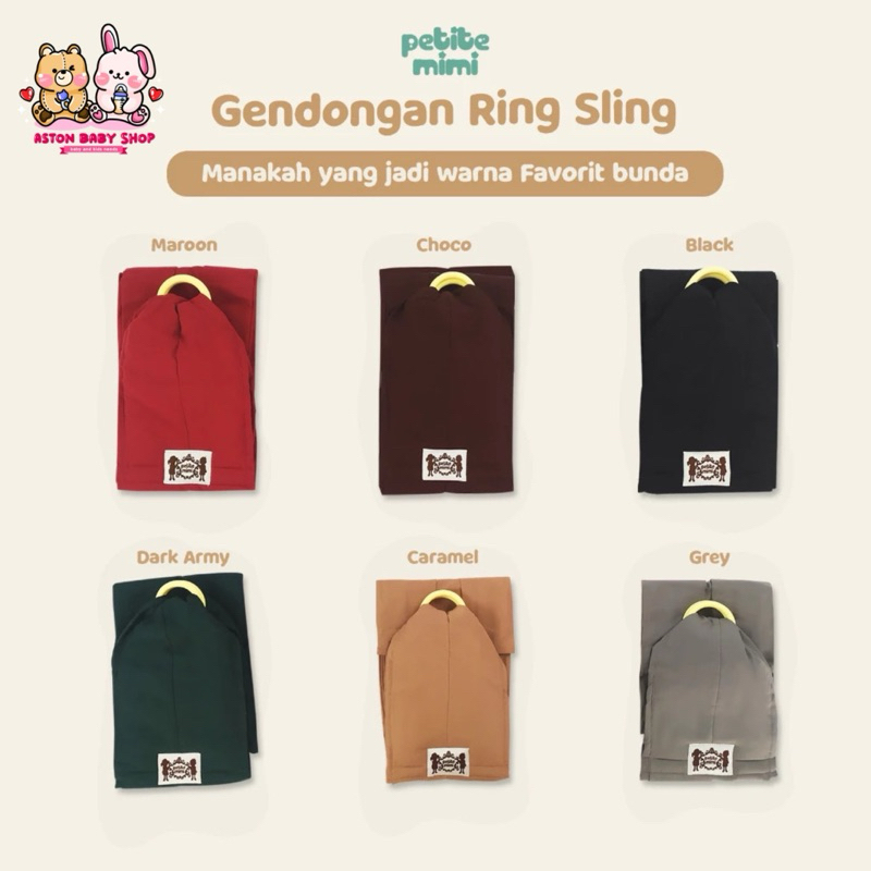 Petite Mimi Ring Sling / Gendongan Bayi / Geos Ring Sling