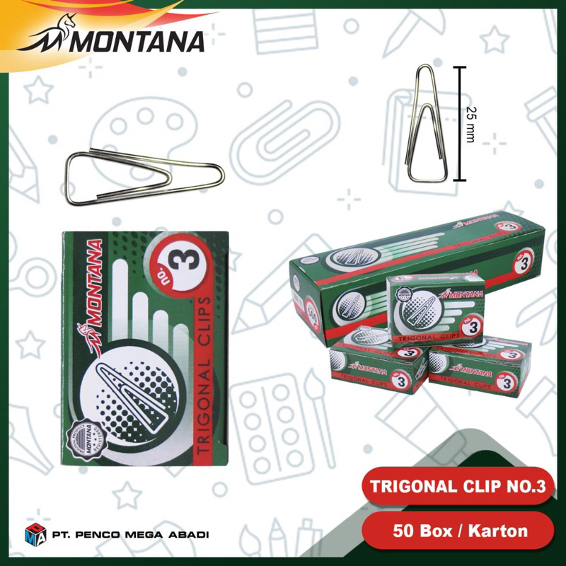 

GROSIR 1pack(10box) MONTANA trigonal Clip no 3 // paper clip no 3