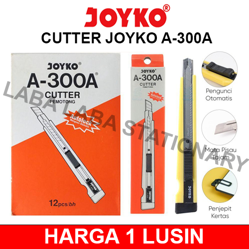 

CUTTER JOYKO A 300A LUSINAN UKURAN KECIL FITUR AUTOLOCK PENGUNCI OTOMATIS PISAU PEMOTONG SERBAGUNA KATER [LUSIN]