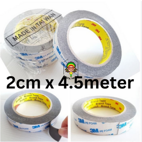 

Lakban Dua Sisi Double Tape Busa Kualitas 3M PE Double Tape Foam 33M Perekat 2cm x 4m