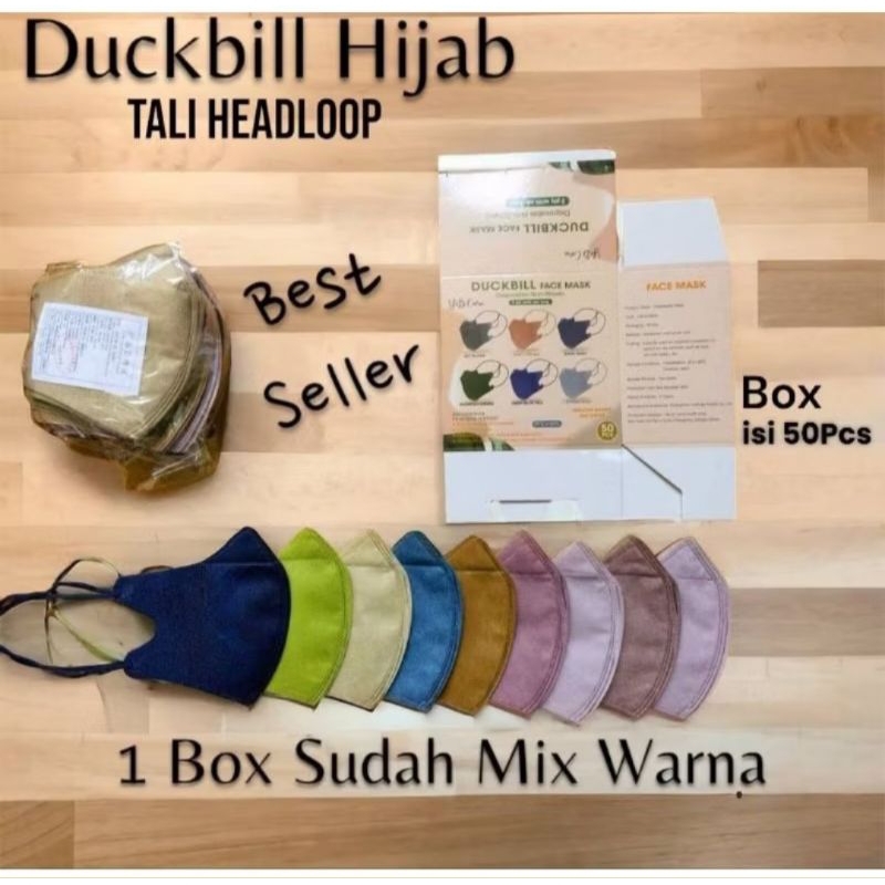 MASKER DUCKBIL HIJAB MIX WARNA 50 PCS