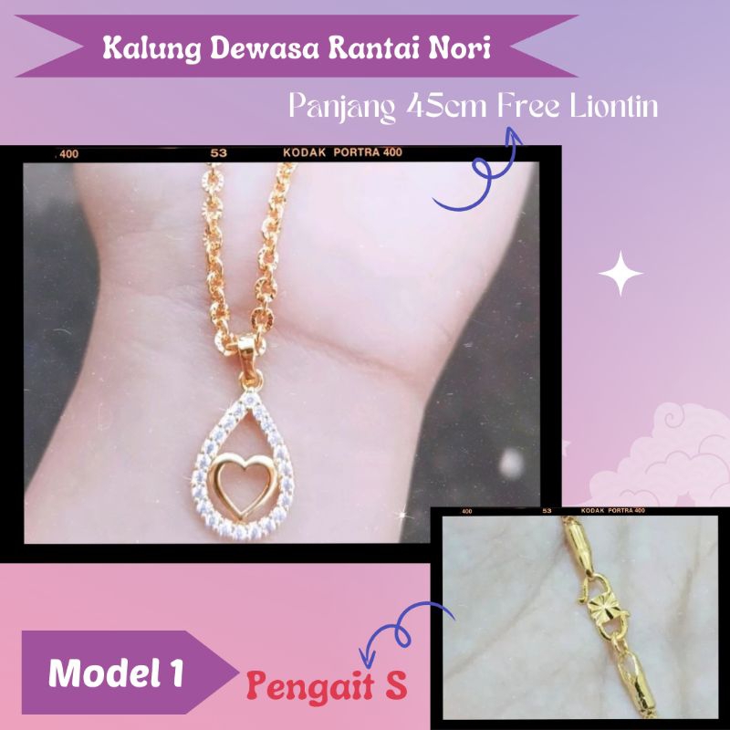 Kalung titanium rantai nori (45-50cm)
