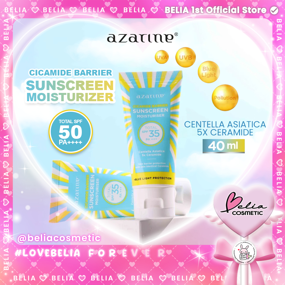 ❤ BELIA ❤ AZARINE Cicamide Barrier Sunscreen Moisturiser SPF35 PA+++ | Sunscreen Gel Untuk Skin Barr