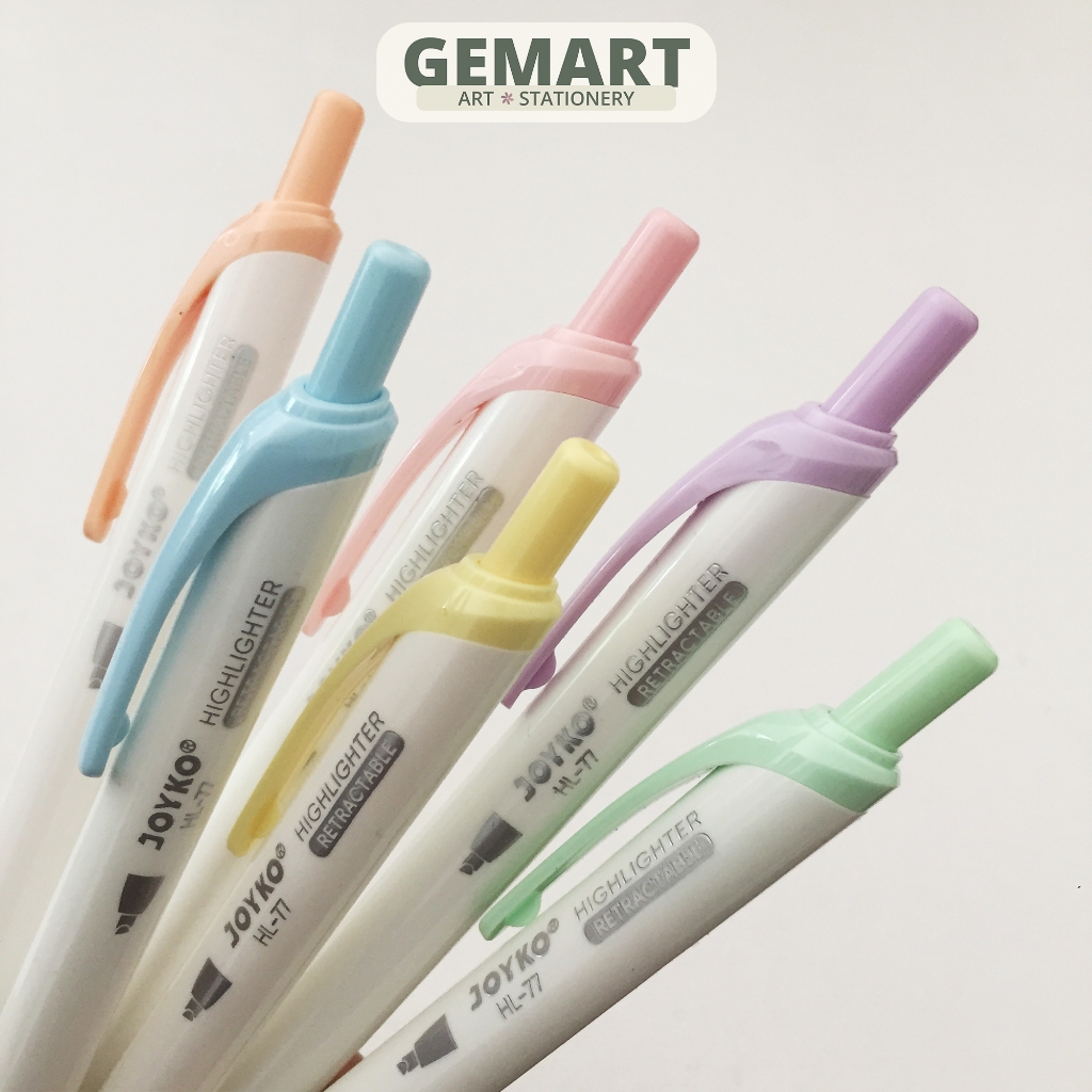 

Joyko Highlighter Pastel Color | Retractable | HL-77-6
