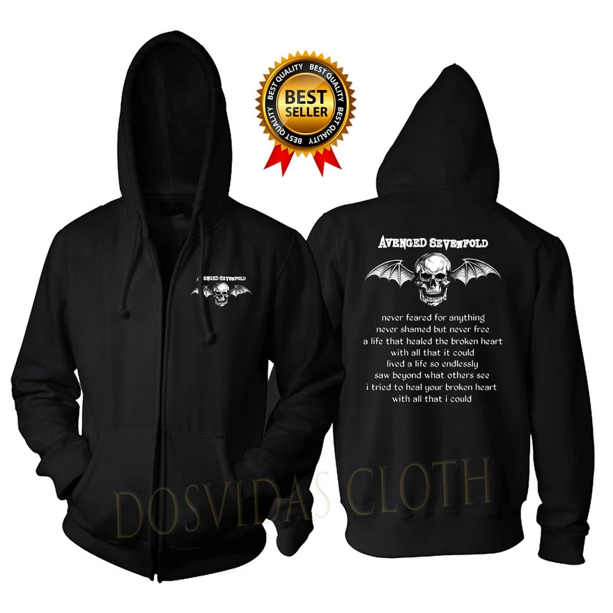 Murah Jaket Sweater Hoodie AVENGED SEVENFOLD A7X Keren Pria & Wanita Hoodie Zipper A7X