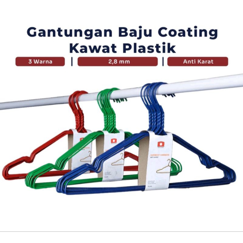 HANGER KAWAT WARNA STAINLEES TEBAL / GANTUNGAN BAJU