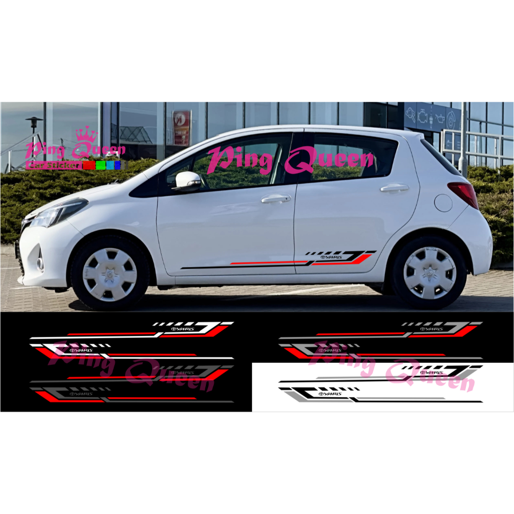 STICKER MOBIL TOYOTA YARIS STICKER STRIPING VARIASI MOBIL YARIS