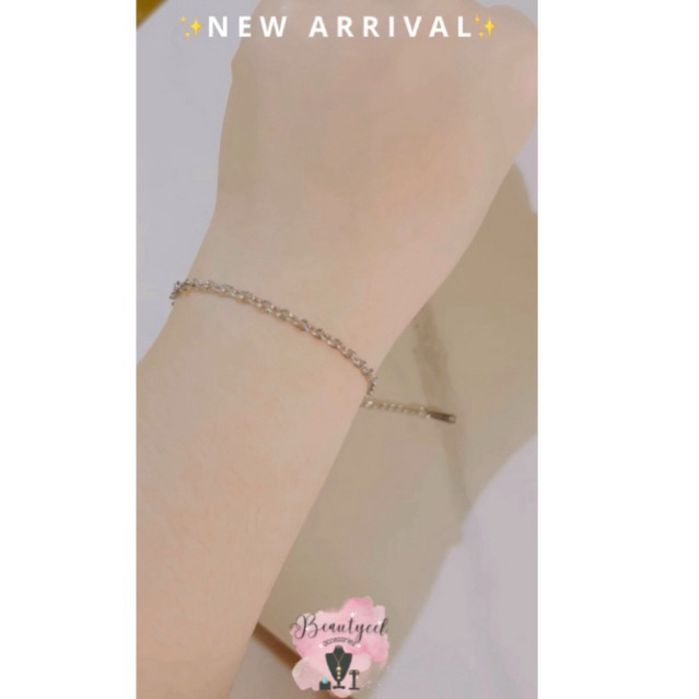 Gelang titanium silver sisik naga kecil