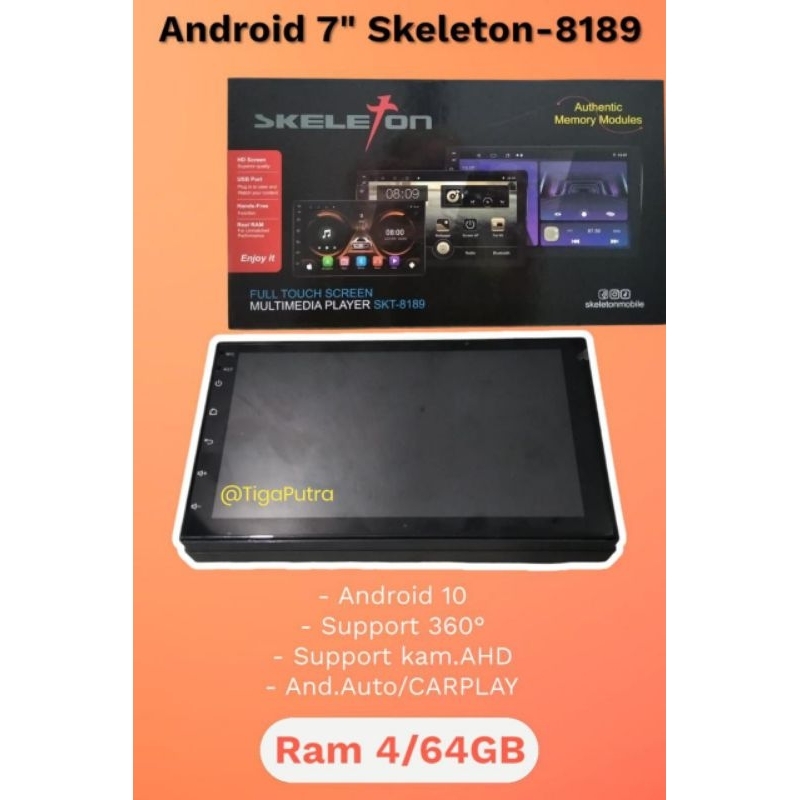 head unit Android Skeleton 7" inch ram 4 gb skt 8189