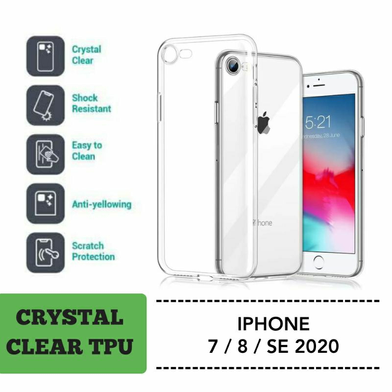 Case Iphone 7 8 SE 2020 Crystal Clear Liquid TPU Sofcase Silikon Casing