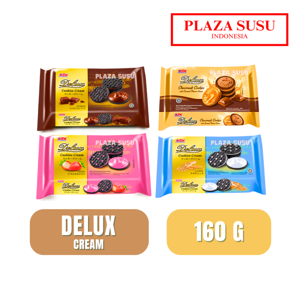 

CAMILAN ASW DELUX COOKIES CHOCOLATE BISCUIT STROBERI JAJAN VANILA CHOCOMALT 160G BISKUIT KUKIS